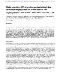 Allele-Specific Mirna-Binding Analysis Identifies Candidate Target