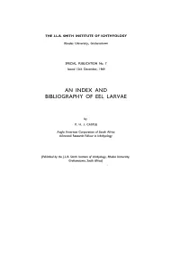 An Index and Bibliography of Eel Larvae