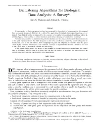 Biclustering Algorithms for Biological Data Analysis: a Survey* Sara C
