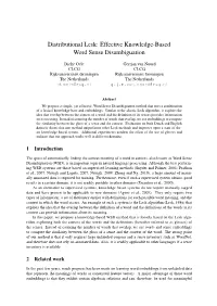 Distributional Lesk: Effective Knowledge-Based Word Sense Disambiguation