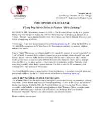 FOR IMMEDIATE RELEASE Flying Dog Movie Series to Feature “Dirty Dancing”