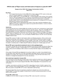 HEFCE Letter on “Open Access and Submission of Outputs to a Post-2014 REF”