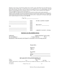 Motion to Transfer Venue Must Be Filed Before Trial, but No Later Than 21 Days After the Defendant’S Answer Is Filed