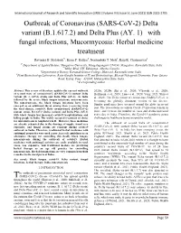 Outbreak of Coronavirus (SARS-Cov-2) Delta Variant (B.1.617.2) and Delta Plus (AY