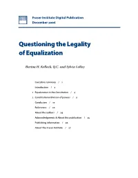 Questioning the Legality of Equalization (Fraser Institute Digital