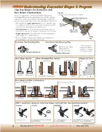 Understanding Concealed Hinges & Program