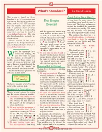 What's Standard? the Simple Overcall