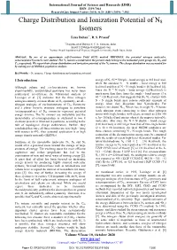 Charge Distribution and Ionization Potential of N8 Isomers