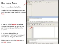 Geany Tutorial