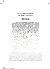 Laurie Reid's Importance to the Tasaday Controversy