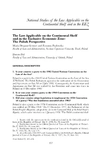 National Studies of the Law Applicable on the Continental Shelf and in the EEZ
