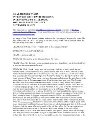 Oral History Transcript T-0217, Interview with David Burbank