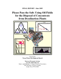 Please Pass the Salt: Using Oil Fields for the Disposal of Concentrate from Desalination Plants