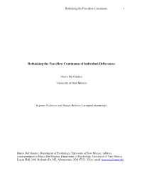 Rethinking the Fast-Slow Continuum of Individual Differences