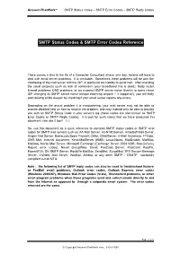 SMTP Reply Codes Reference & List