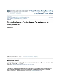 The Muhammad Ali Boxing Reform Act