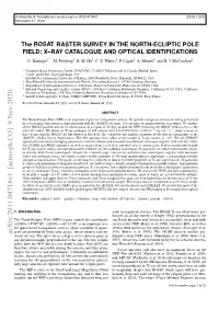 The ROSAT RASTER SURVEY in the NORTH-ECLIPTIC POLE FIELD: X–RAY CATALOGUE and OPTICAL IDENTIFICATIONS G