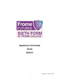 Applying to University Guide 2020-21