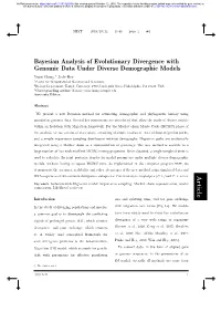 Bayesian Analysis of Evolutionary Divergence with Genomic Data