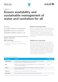 Ensure Availability and Sustainable Management of Water and Sanitation for All