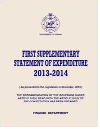 First Supplementary Statement of Expenditure 2013-2014