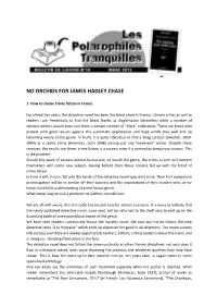 No Orchids for James Hadley Chase