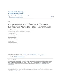Outgroup Attitudes As a Function of East Asian