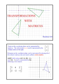 Transformations with Matrices