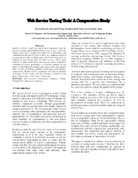 Web Service Testing Tools: a Comparative Study