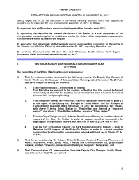 Working Session), Which Was Adopted, As Amended, by the Council of the City of Vaughan on November 21, 2017, As Follows