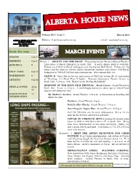 Alberta House News