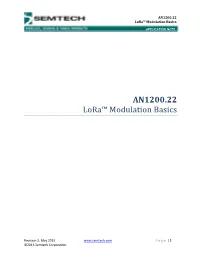 AN1200.22 Lora™ Modulation Basics