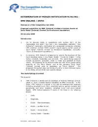 Determination of Merger Notification M/09/002