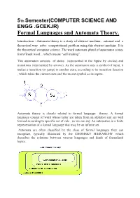 Formal Languages and Automata Theory