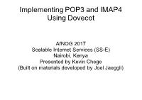 Implementing POP3 and IMAP4 Using Dovecot