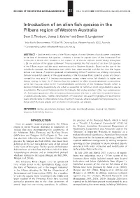Introduction of an Alien Fish Species in the Pilbara Region of Western