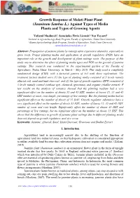Jasminum Sambac L.) Against Types of Media Plants and Types of Growing Agents