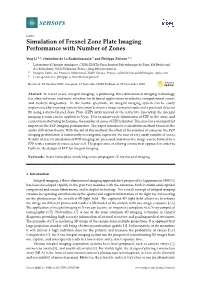 Simulation of Fresnel Zone Plate Imaging Performance with Number of Zones