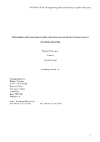 Distinguishing Reality from Fantasy in Adults with Autism
