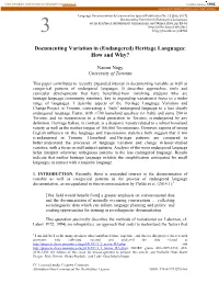 Heritage Languages: How and Why?