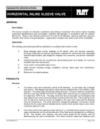 Horizontal Inline Sleeve Valve