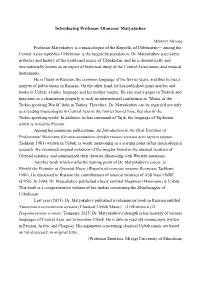 Introducing Professor Otanazar Matyakubov