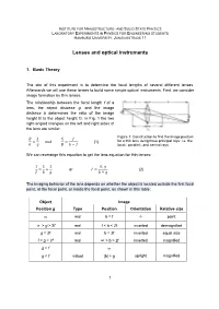 Lenses and Optical Instruments