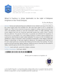 Ritual & Practices to Attain Spirituality in the Light of Religious Scriptures