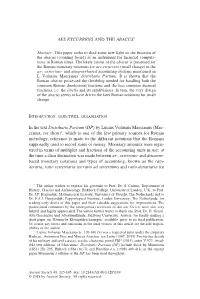 AES EXCURRENS and the ABACUS* in the Text Distributio Partium (DP) by Lucius Volusius Maecianus (Mae- Cianus, for Short)1, Which