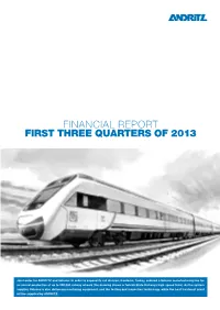 Andritz Financial Report First Three