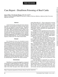Case Report - Disulfoton Poisoning of Beef Cattle