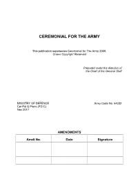 Ceremonial for the Army