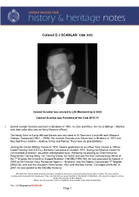 Colonel D.J. SCANLAN CSM, RFD