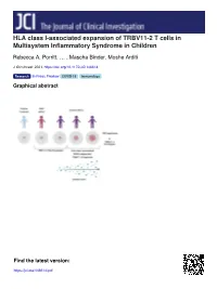 HLA Class I-Associated Expansion of TRBV11-2 T Cells in Multisystem Inflammatory Syndrome in Children